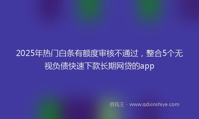 2025年热门白条有额度审核不通过，整合5个无视负债快速下款长期网贷的app