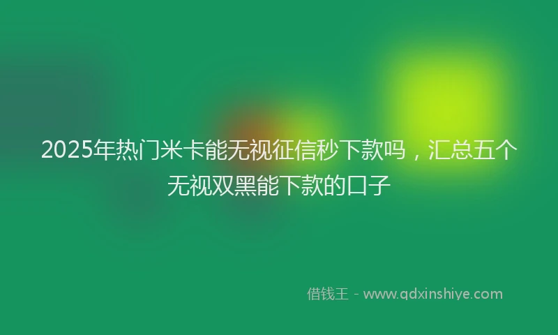2025年热门米卡能无视征信秒下款吗，汇总五个无视双黑能下款的口子