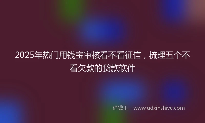 2025年热门用钱宝审核看不看征信，梳理五个不看欠款的贷款软件
