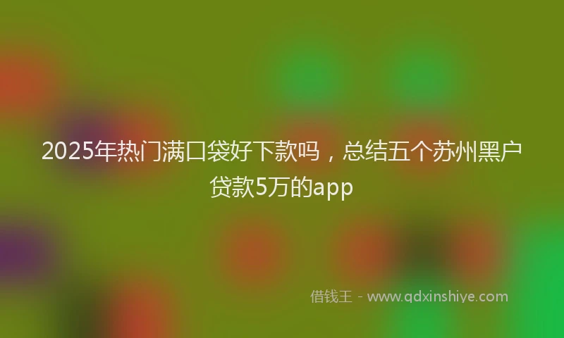2025年热门满口袋好下款吗，总结五个苏州黑户贷款5万的app