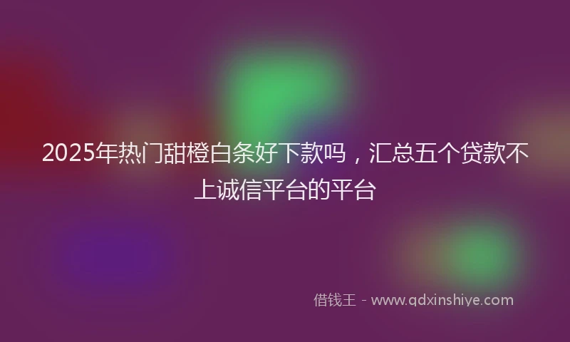 2025年热门甜橙白条好下款吗，汇总五个贷款不上诚信平台的平台