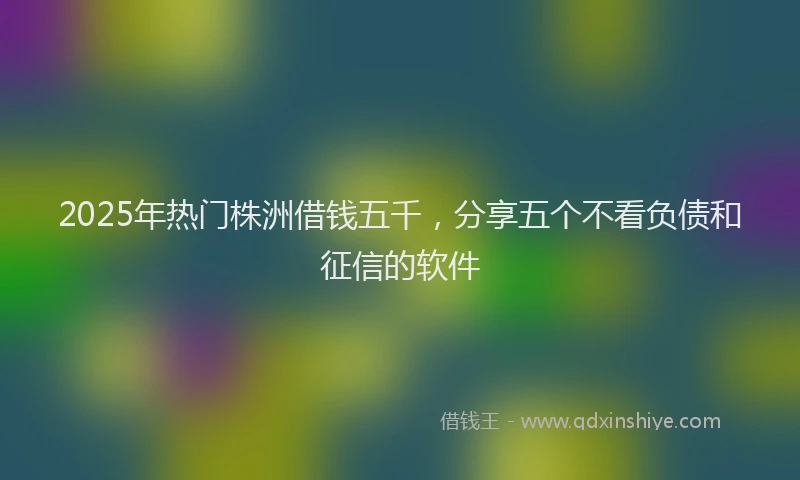 2025年热门株洲借钱五千，分享五个不看负债和征信的软件
