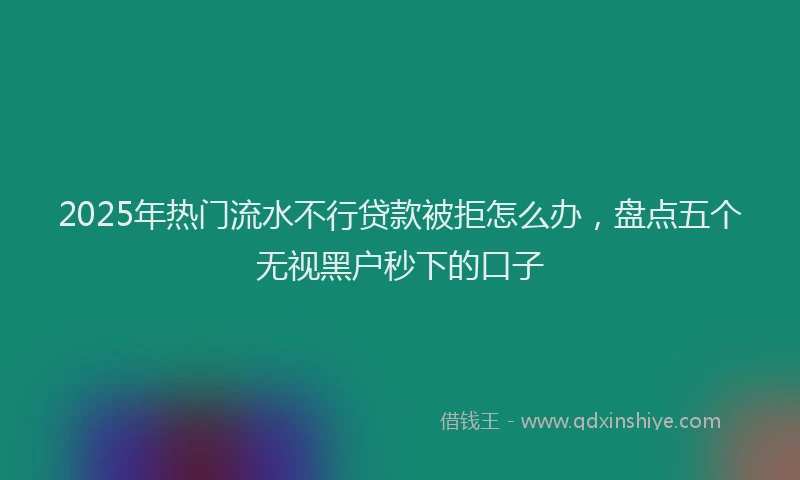 2025年热门流水不行贷款被拒怎么办，盘点五个无视黑户秒下的口子
