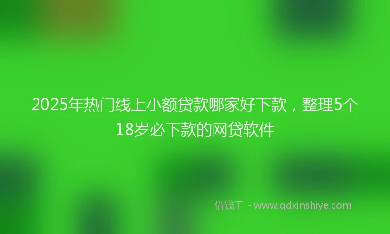 2025年热门线上小额贷款哪家好下款，整理5个18岁必下款的网贷软件