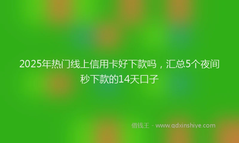 2025年热门线上信用卡好下款吗，汇总5个夜间秒下款的14天口子