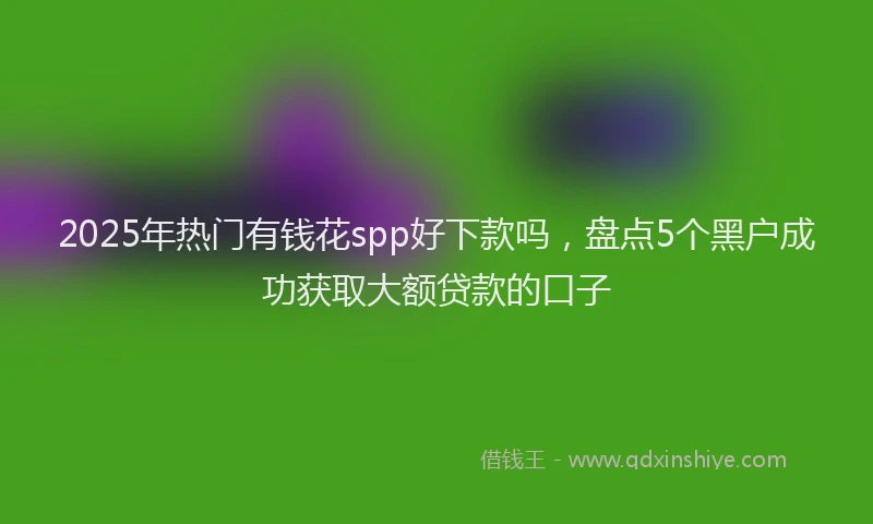2025年热门有钱花spp好下款吗，盘点5个黑户成功获取大额贷款的口子