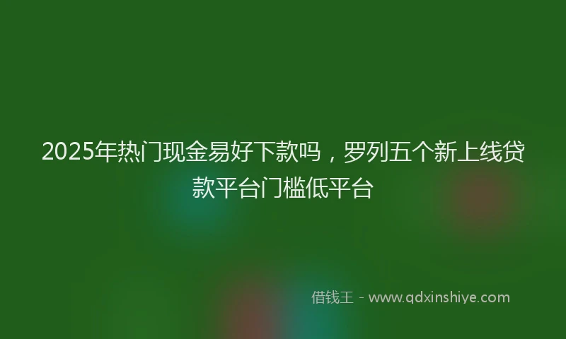 2025年热门现金易好下款吗，罗列五个新上线贷款平台门槛低平台