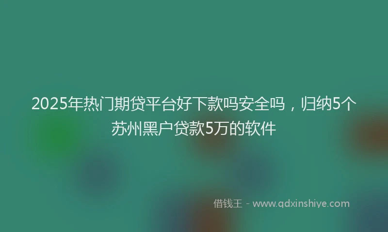 2025年热门期贷平台好下款吗安全吗，归纳5个苏州黑户贷款5万的软件