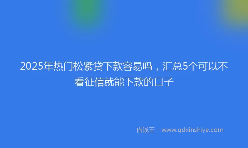 2025年热门松紧贷下款容易吗，汇总5个可以不看征信就能下款的口子
