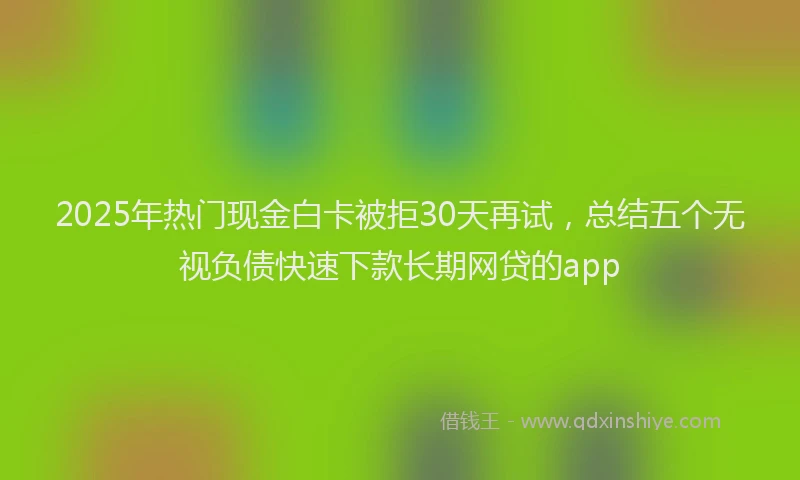 2025年热门现金白卡被拒30天再试，总结五个无视负债快速下款长期网贷的app