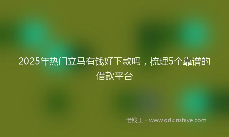 2025年热门立马有钱好下款吗，梳理5个靠谱的借款平台