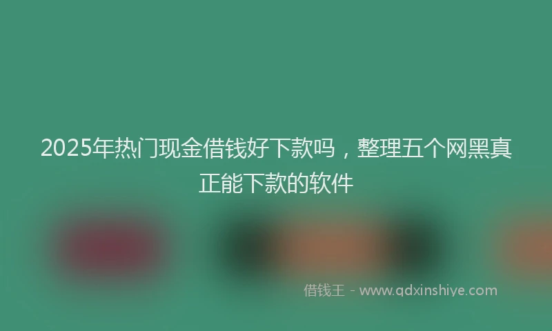 2025年热门现金借钱好下款吗，整理五个网黑真正能下款的软件