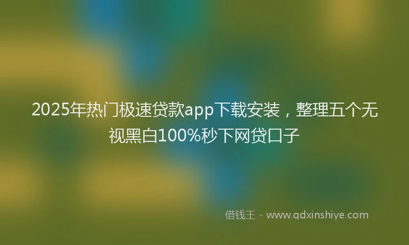 2025年热门极速贷款app下载安装，整理五个无视黑白100%秒下网贷口子