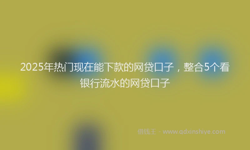 2025年热门现在能下款的网贷口子，整合5个看银行流水的网贷口子
