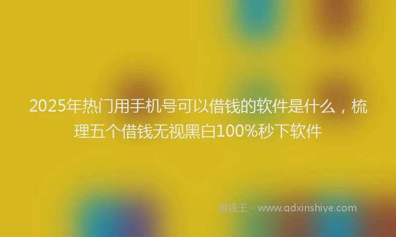 2025年热门用手机号可以借钱的软件是什么，梳理五个借钱无视黑白100%秒下软件