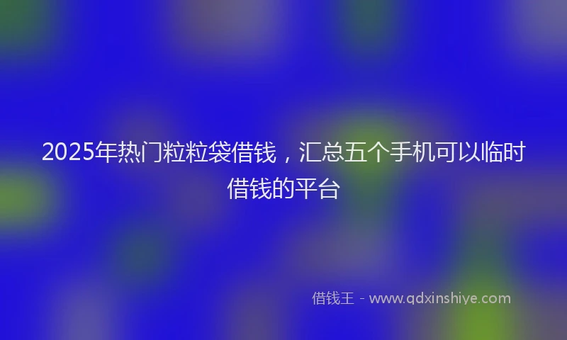 2025年热门粒粒袋借钱，汇总五个手机可以临时借钱的平台