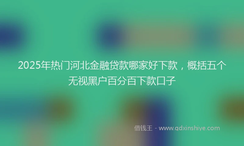 2025年热门河北金融贷款哪家好下款，概括五个无视黑户百分百下款口子