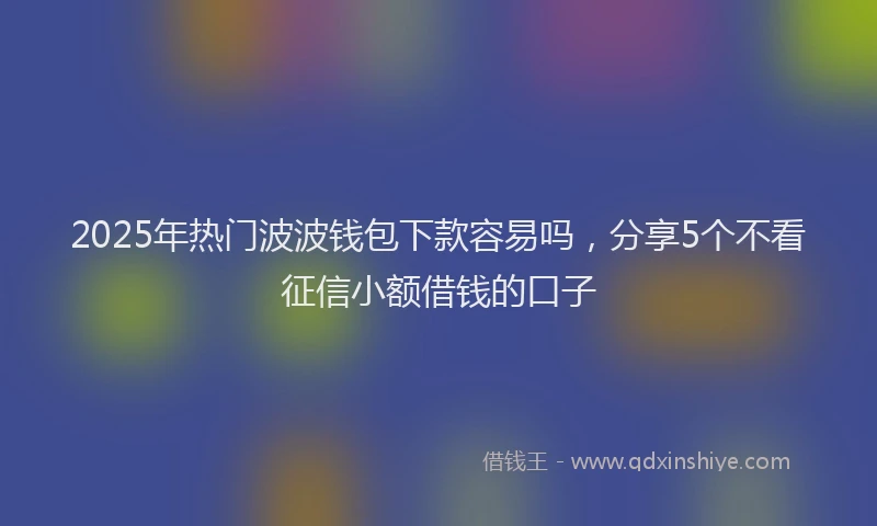 2025年热门波波钱包下款容易吗，分享5个不看征信小额借钱的口子