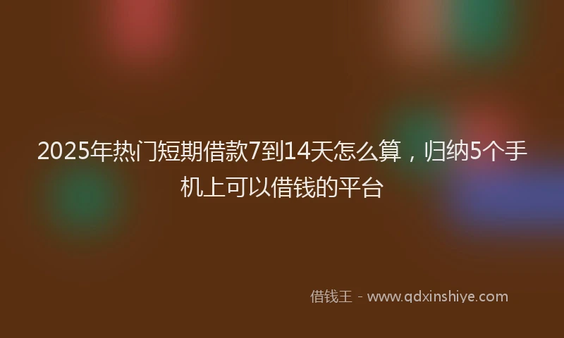 2025年热门短期借款7到14天怎么算，归纳5个手机上可以借钱的平台