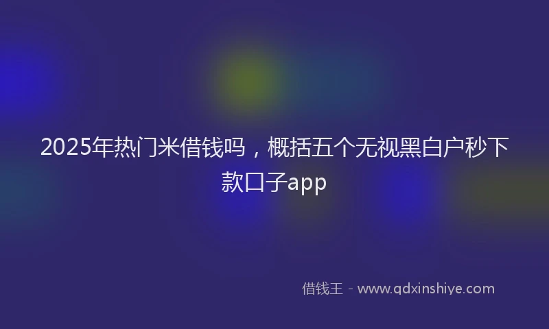 2025年热门米借钱吗，概括五个无视黑白户秒下款口子app
