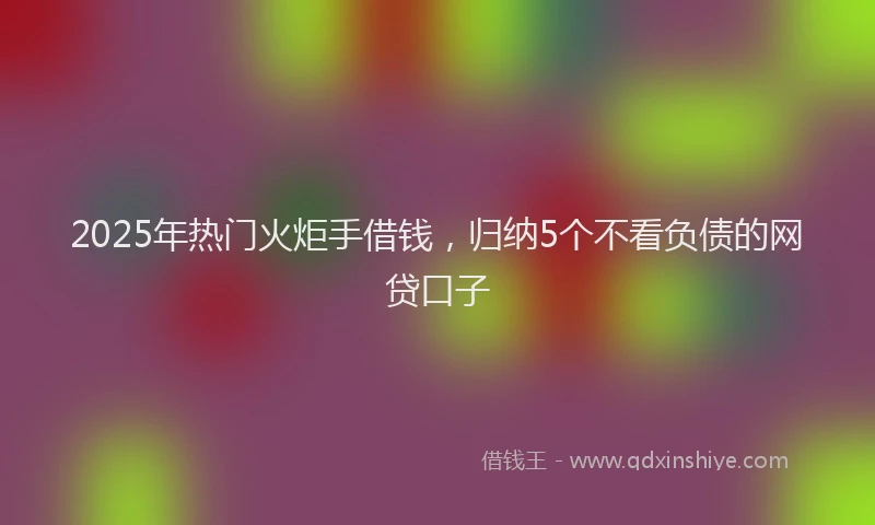 2025年热门火炬手借钱，归纳5个不看负债的网贷口子