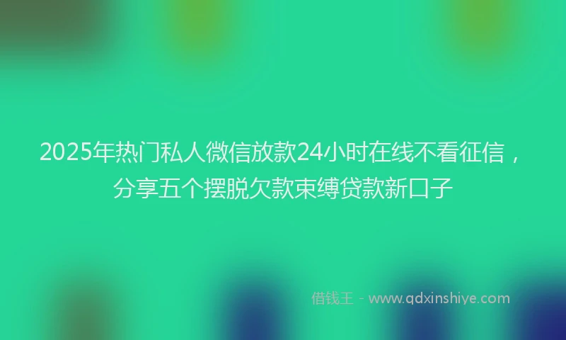 2025年热门私人微信放款24小时在线不看征信，分享五个摆脱欠款束缚贷款新口子