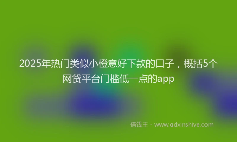 2025年热门类似小橙意好下款的口子，概括5个网贷平台门槛低一点的app