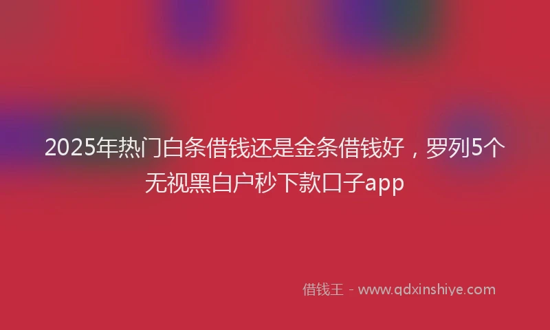 2025年热门白条借钱还是金条借钱好，罗列5个无视黑白户秒下款口子app