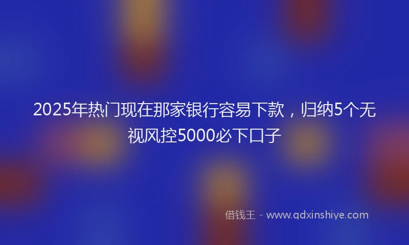 2025年热门现在那家银行容易下款，归纳5个无视风控5000必下口子