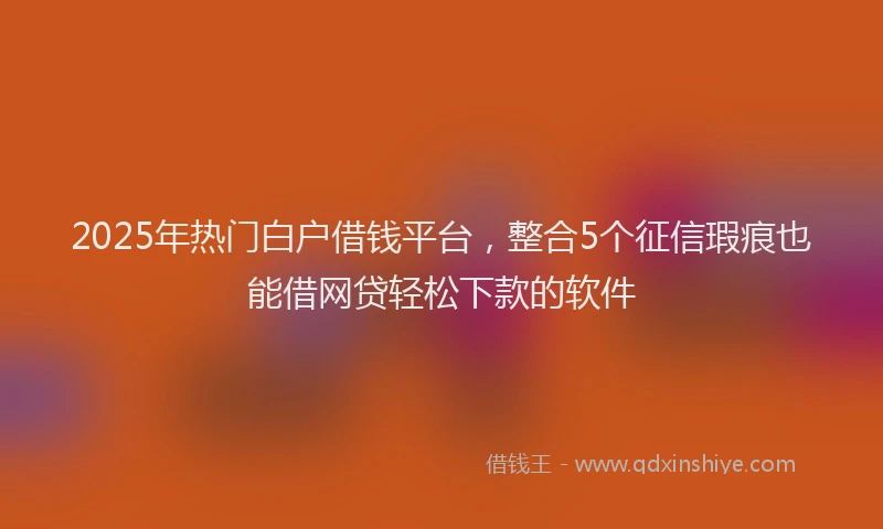 2025年热门白户借钱平台，整合5个征信瑕疵也能借网贷轻松下款的软件