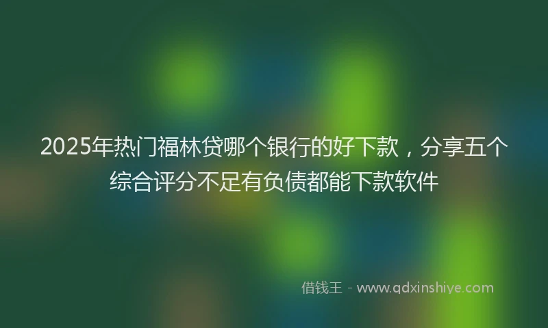 2025年热门福林贷哪个银行的好下款，分享五个综合评分不足有负债都能下款软件
