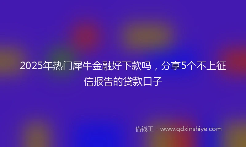 2025年热门犀牛金融好下款吗，分享5个不上征信报告的贷款口子