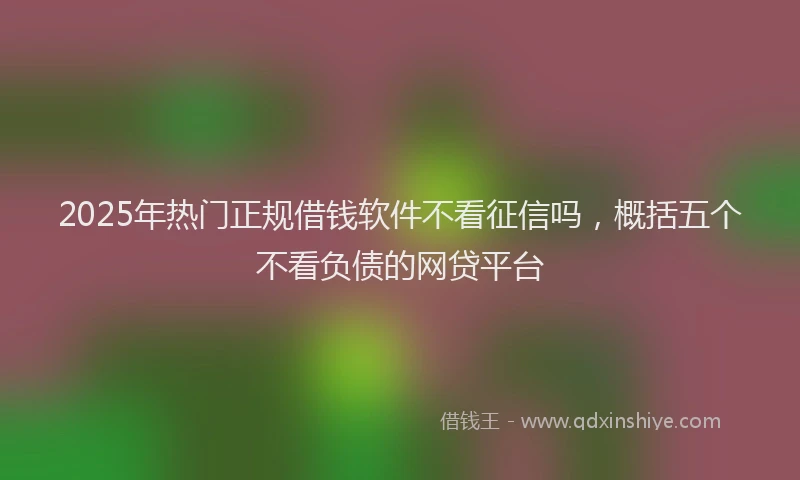 2025年热门正规借钱软件不看征信吗，概括五个不看负债的网贷平台