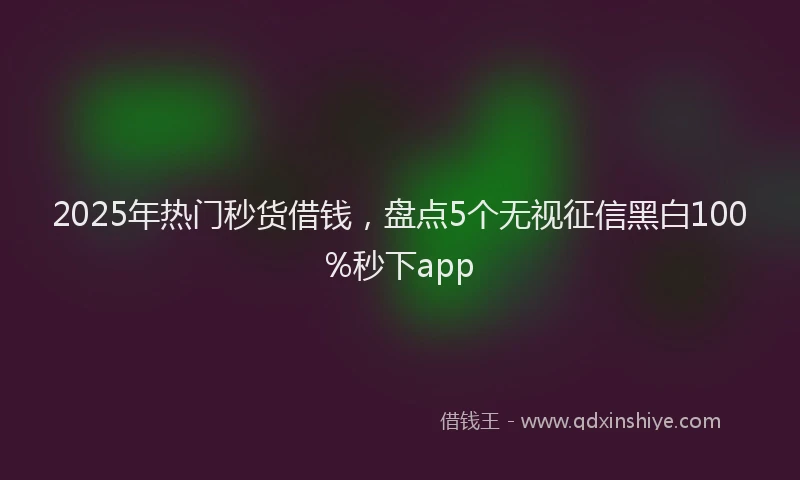 2025年热门秒货借钱，盘点5个无视征信黑白100%秒下app