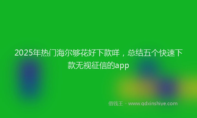 2025年热门海尔够花好下款咩，总结五个快速下款无视征信的app