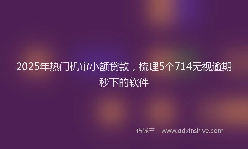 2025年热门机审小额贷款，梳理5个714无视逾期秒下的软件