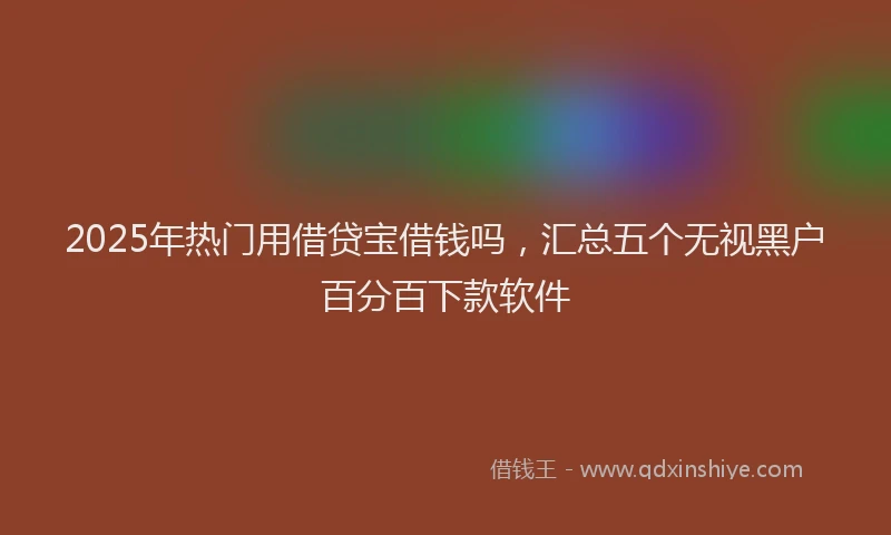 2025年热门用借贷宝借钱吗，汇总五个无视黑户百分百下款软件