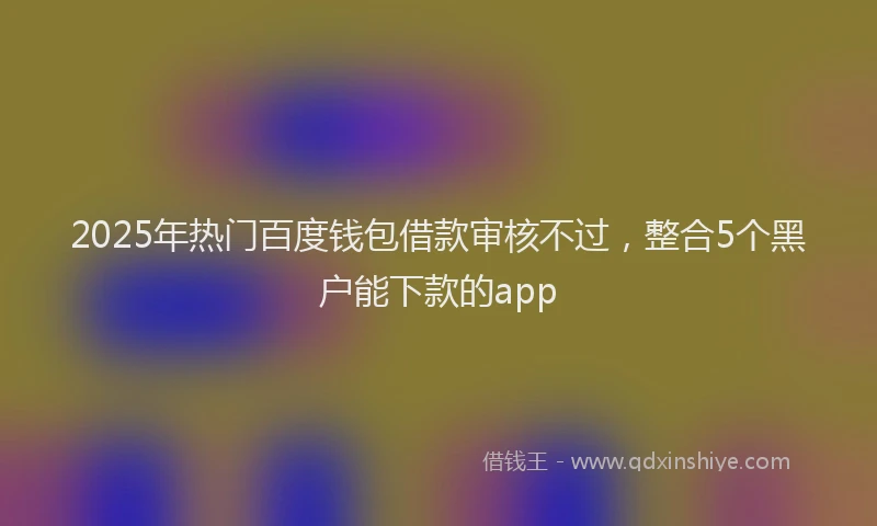 2025年热门百度钱包借款审核不过，整合5个黑户能下款的app