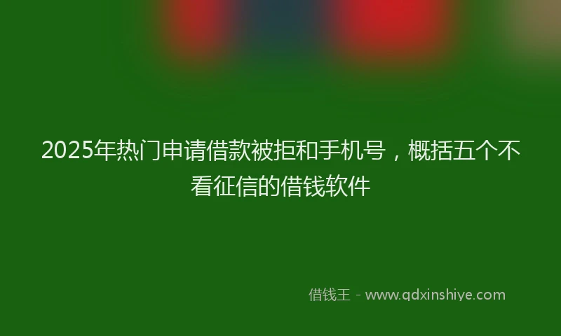 2025年热门申请借款被拒和手机号，概括五个不看征信的借钱软件