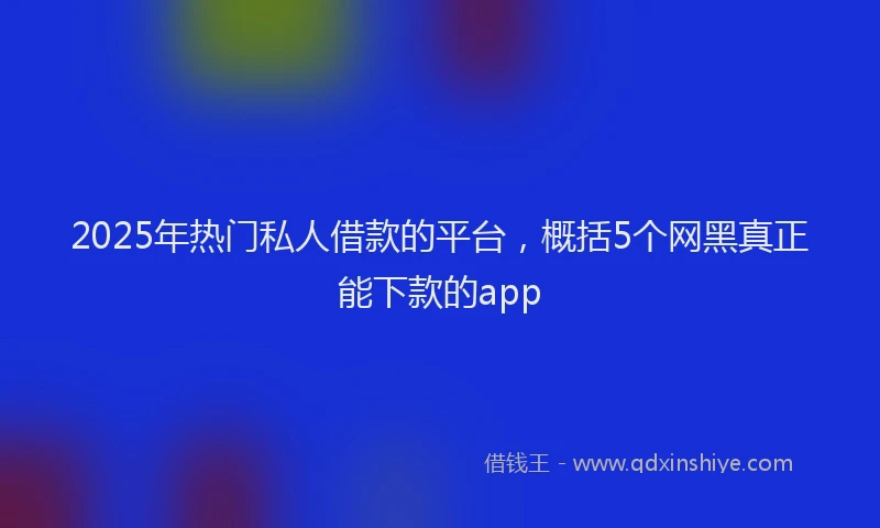 2025年热门私人借款的平台，概括5个网黑真正能下款的app