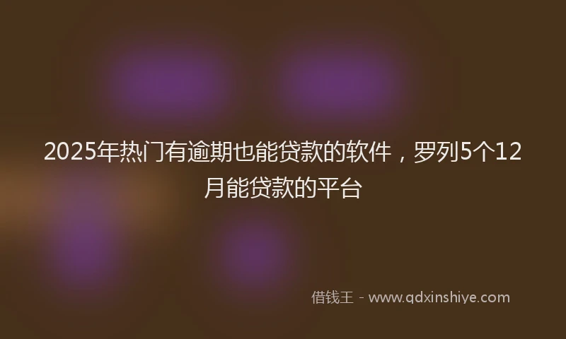 2025年热门有逾期也能贷款的软件，罗列5个12月能贷款的平台