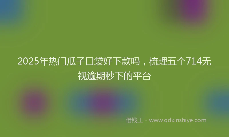 2025年热门瓜子口袋好下款吗，梳理五个714无视逾期秒下的平台