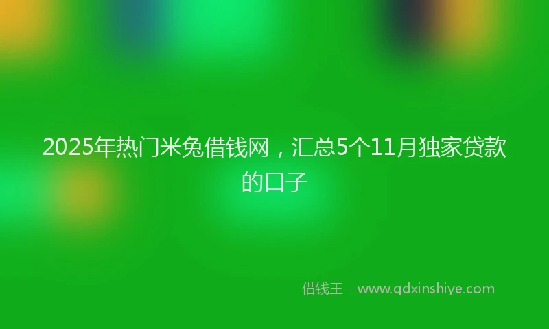 2025年热门米兔借钱网，汇总5个11月独家贷款的口子