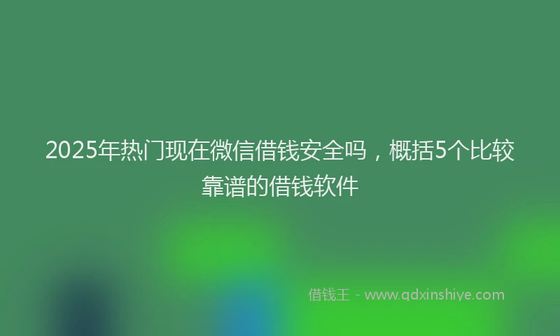2025年热门现在微信借钱安全吗，概括5个比较靠谱的借钱软件
