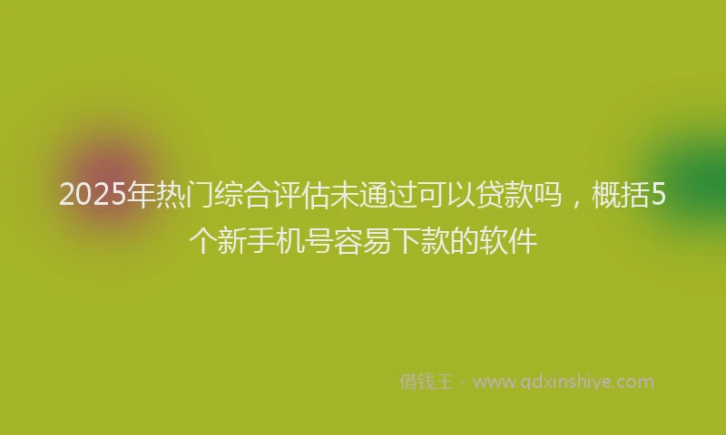 2025年热门综合评估未通过可以贷款吗，概括5个新手机号容易下款的软件