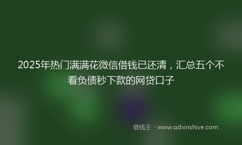 2025年热门满满花微信借钱已还清，汇总五个不看负债秒下款的网贷口子