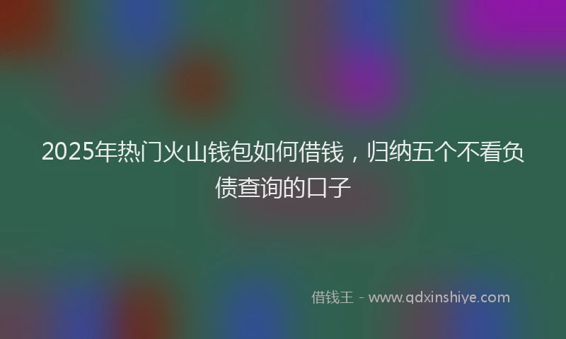 2025年热门火山钱包如何借钱，归纳五个不看负债查询的口子