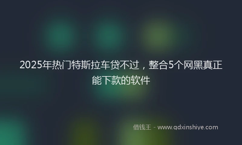 2025年热门特斯拉车贷不过，整合5个网黑真正能下款的软件