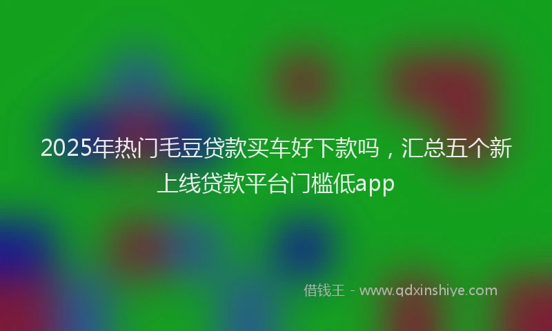2025年热门毛豆贷款买车好下款吗，汇总五个新上线贷款平台门槛低app