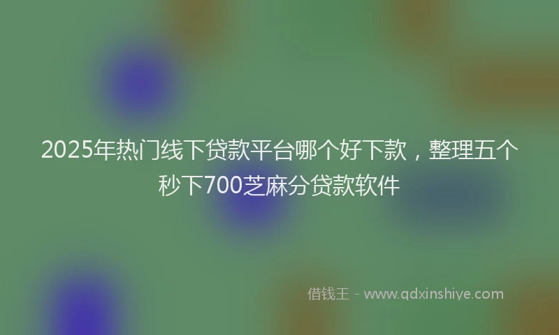 2025年热门线下贷款平台哪个好下款，整理五个秒下700芝麻分贷款软件